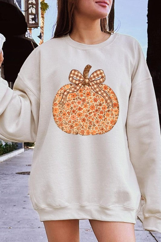 women's Floral pumpkin sweatshirt
