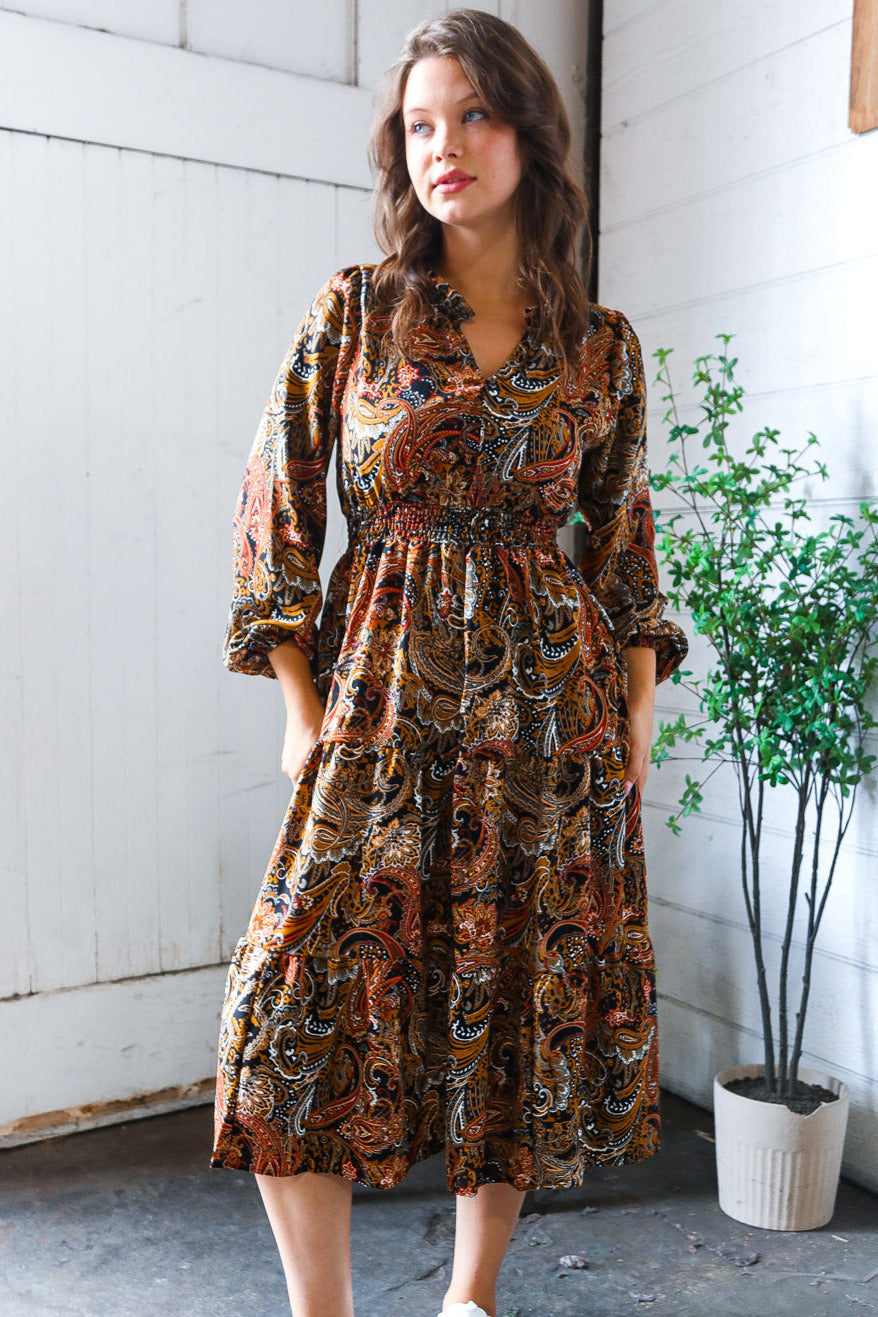 Paisley Print Maxi Dress