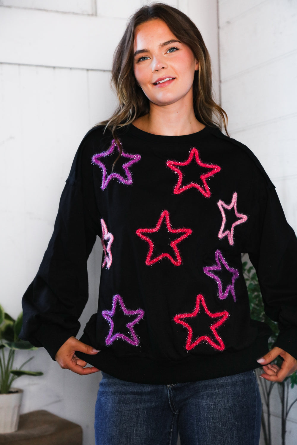 fuzzy star sweater