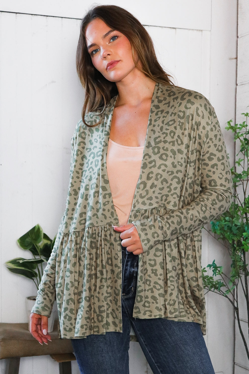 animal print cardigan