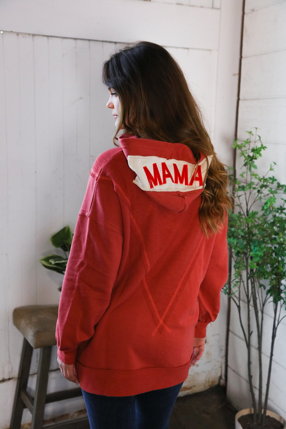 mama embroidered hoodie
