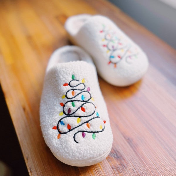 festive holiday slippers