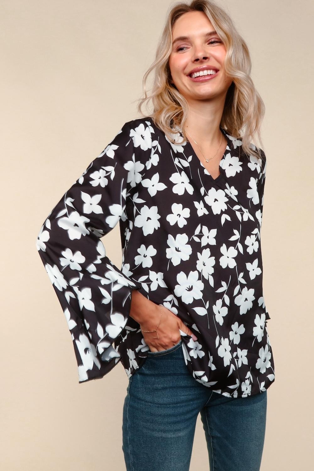 Ruffle Sleeve Blouse