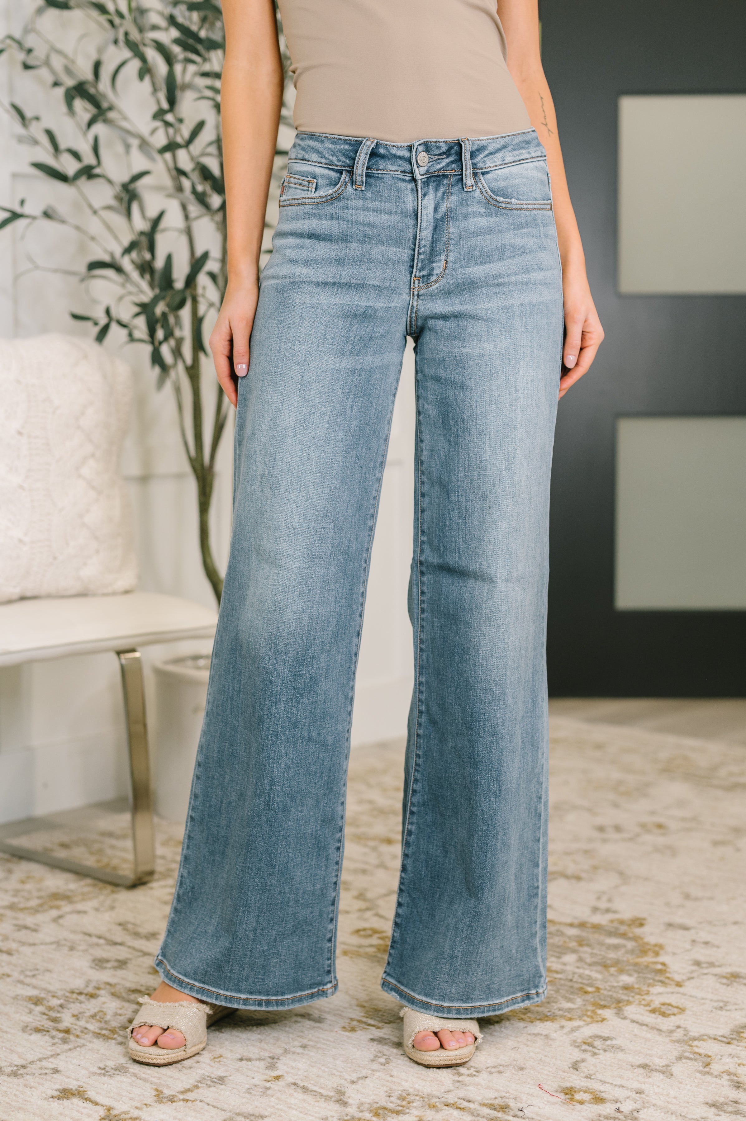 Comfortable Mid-Rise Flare Jeans