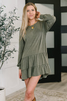 Long Sleeve Tiered Knit Dress