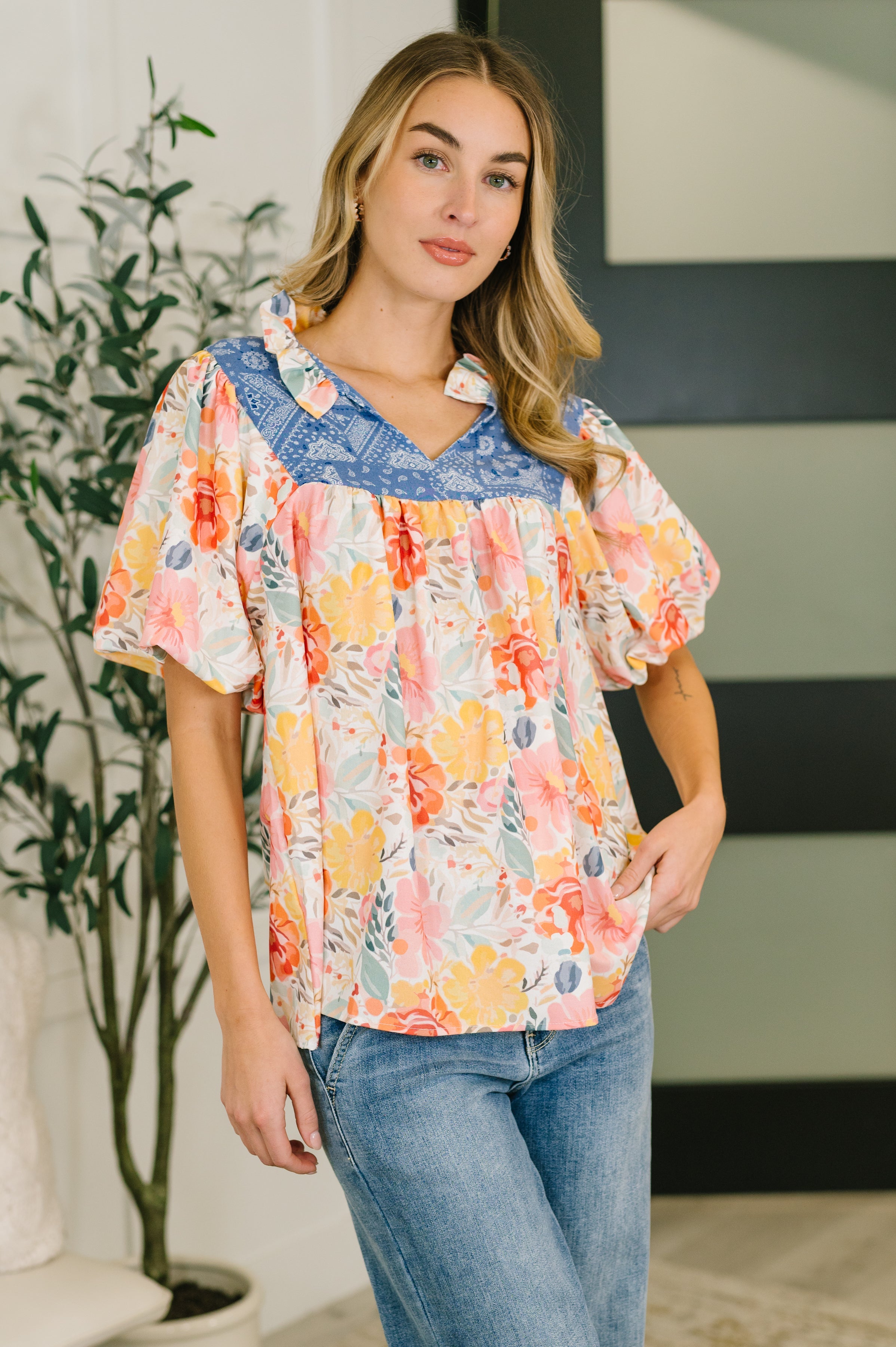 Balloon Sleeve Blouse
