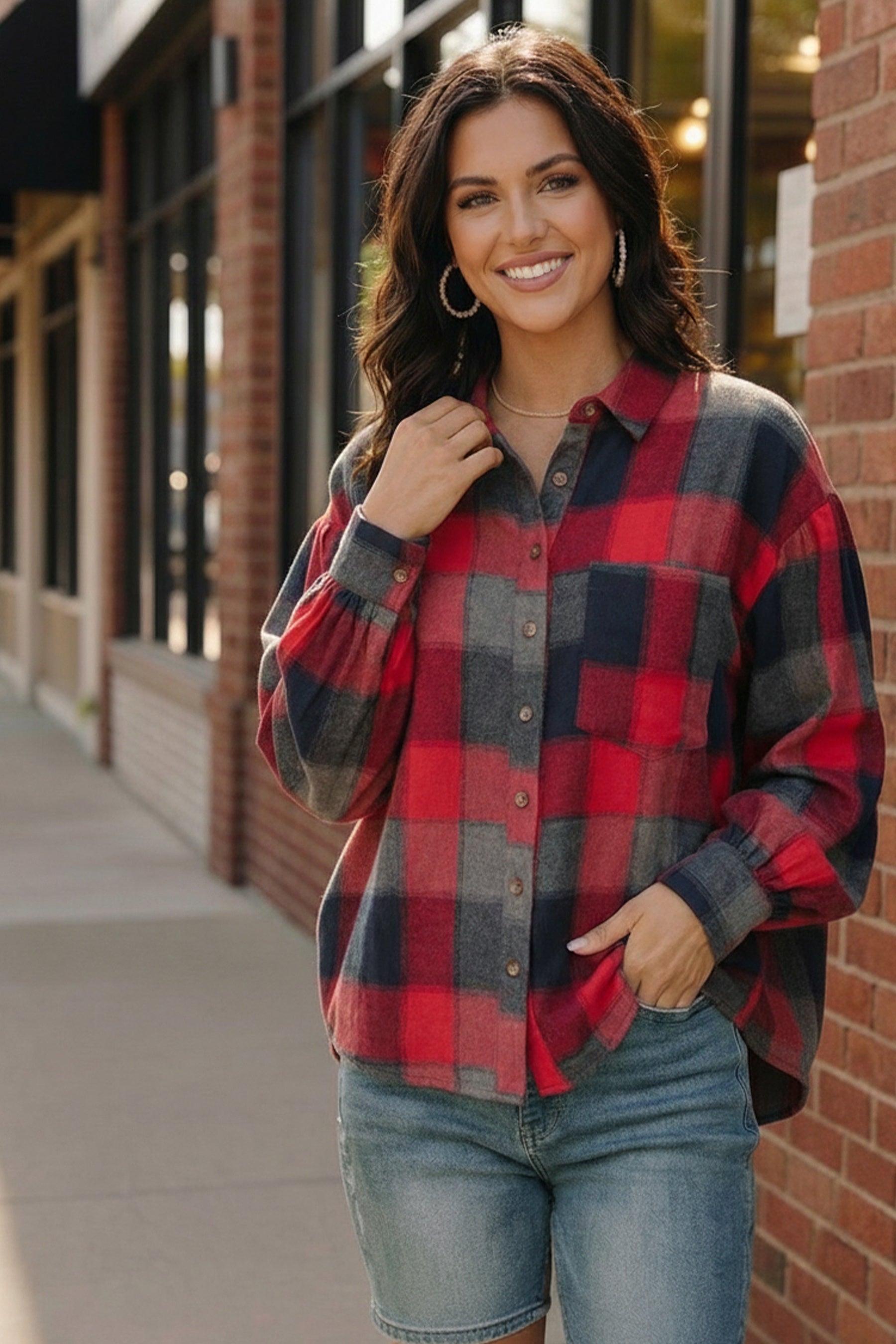 Red Plaid Flannel Shirt
