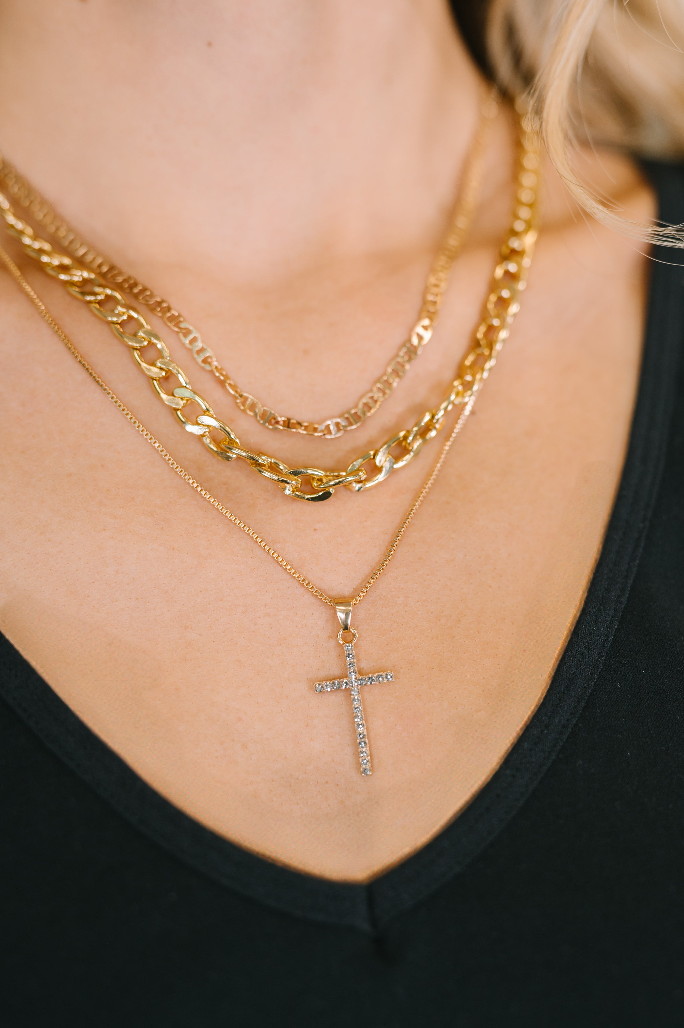 gold cross necklace