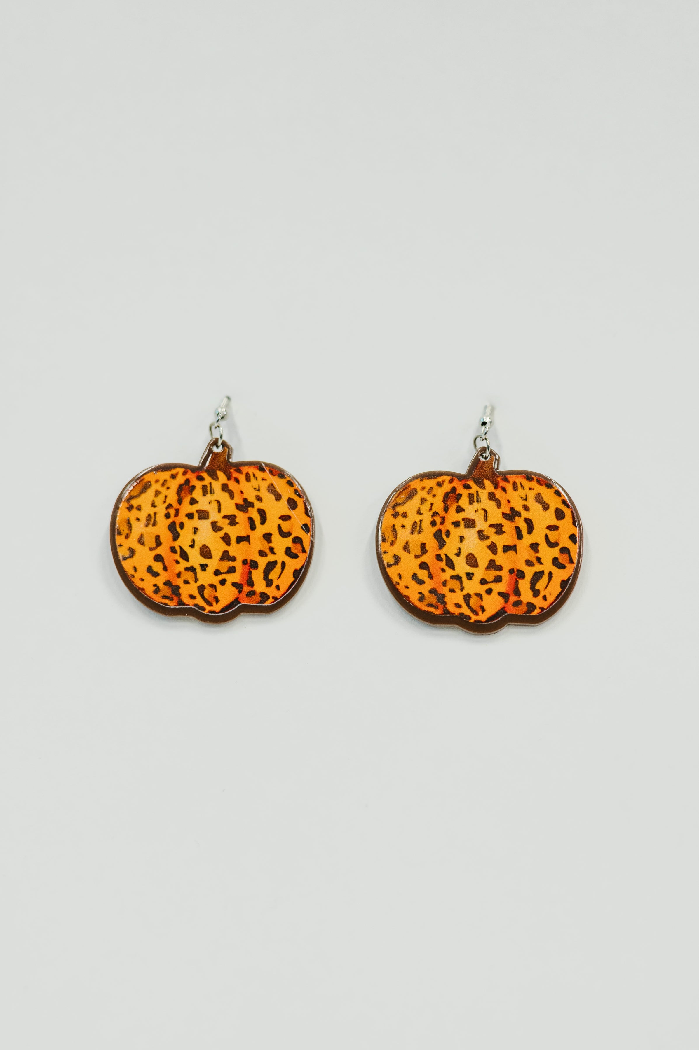 Leopard pumpkin earrings