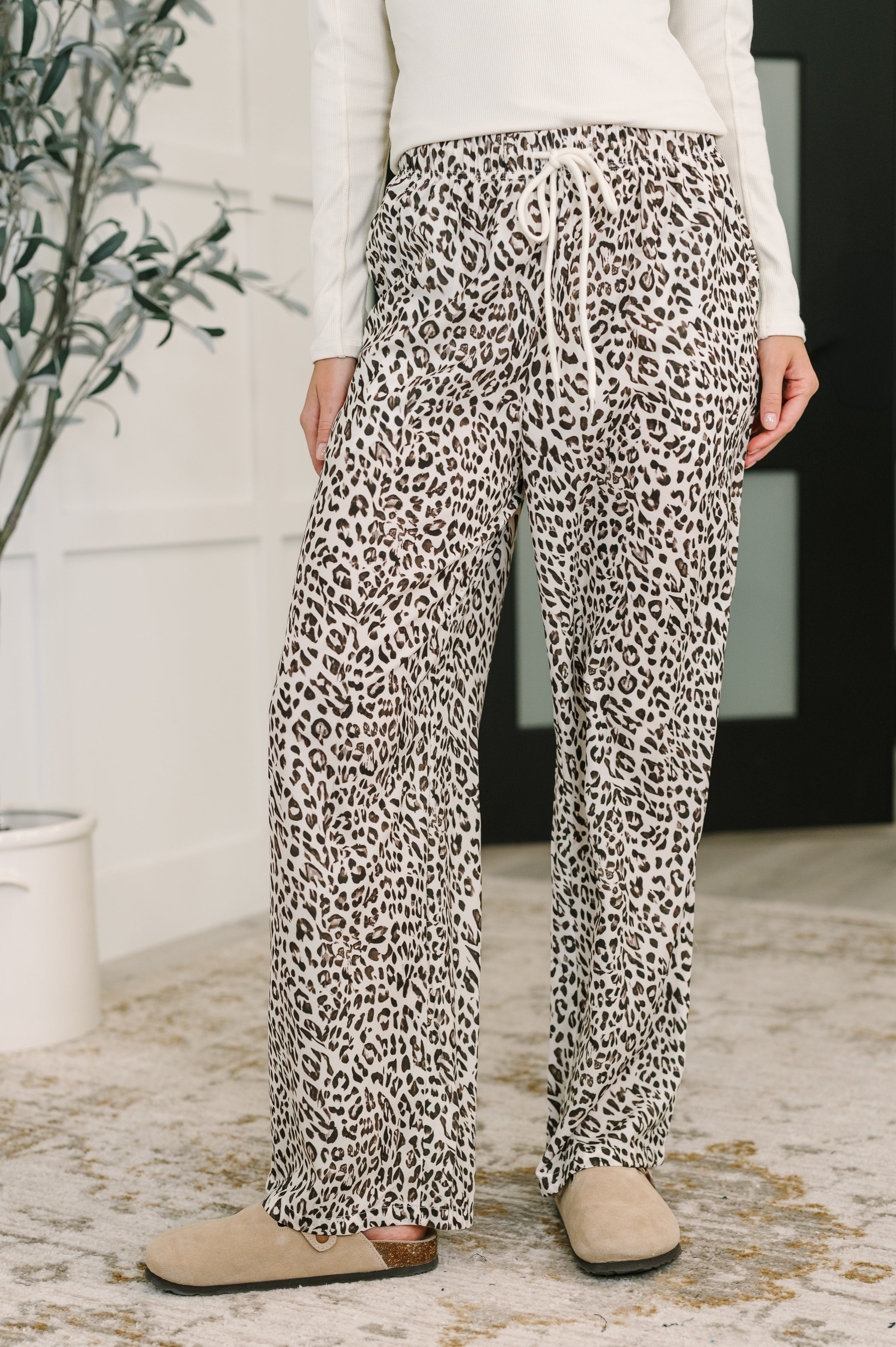 Leopard Drawstring Pants