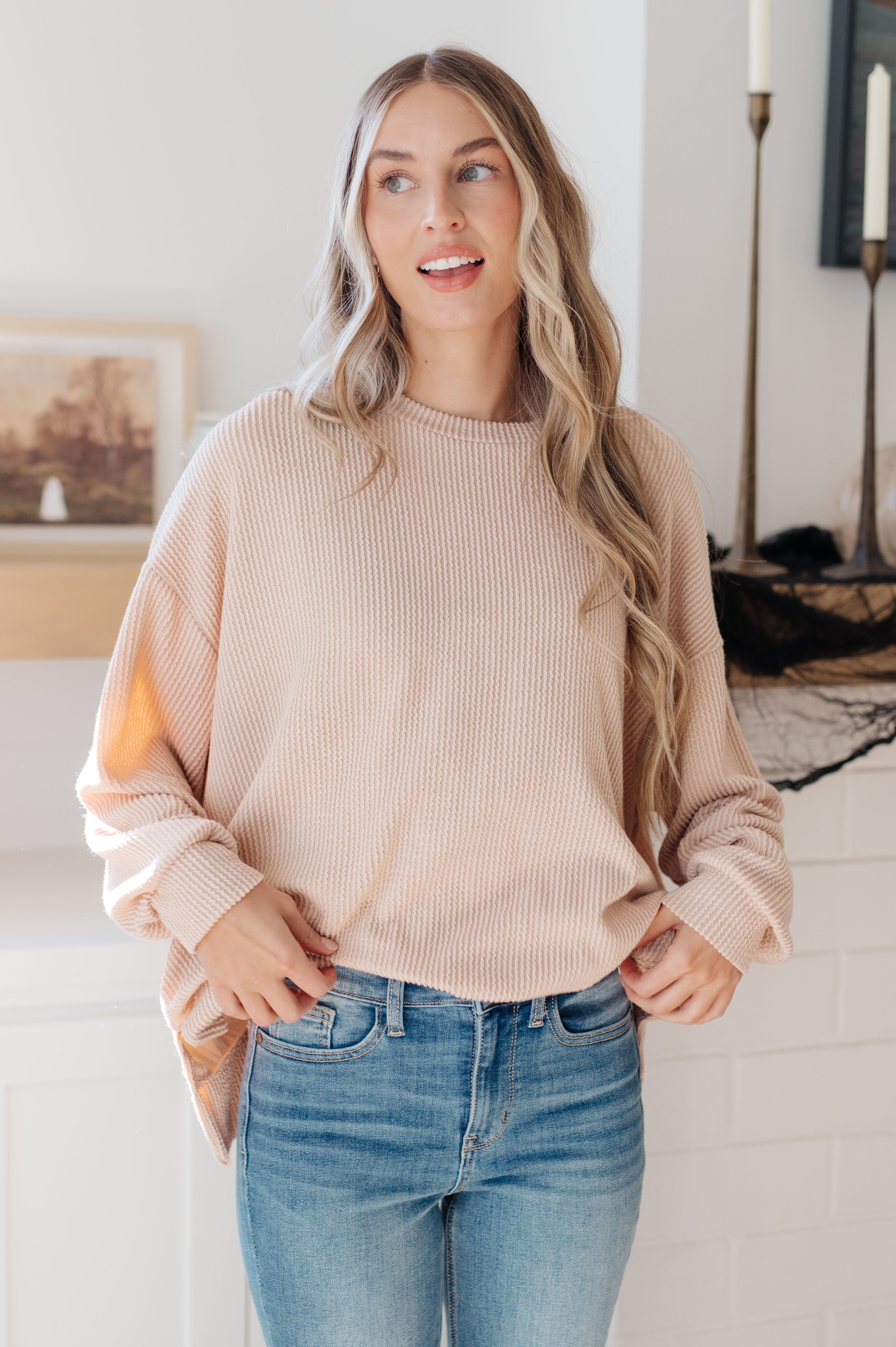 Ribbed knit sweater