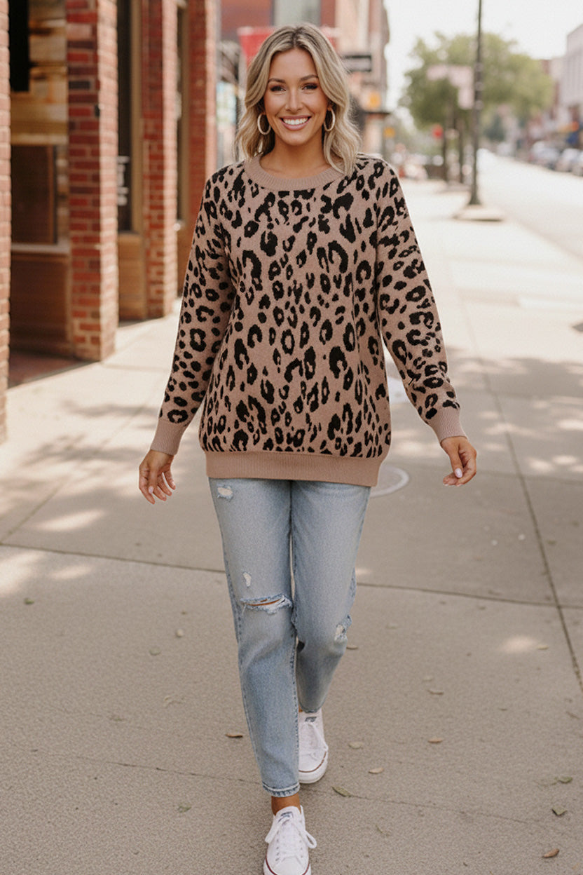 Leopard Jacquard Sweater