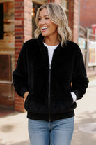 Black Faux Fur Coat