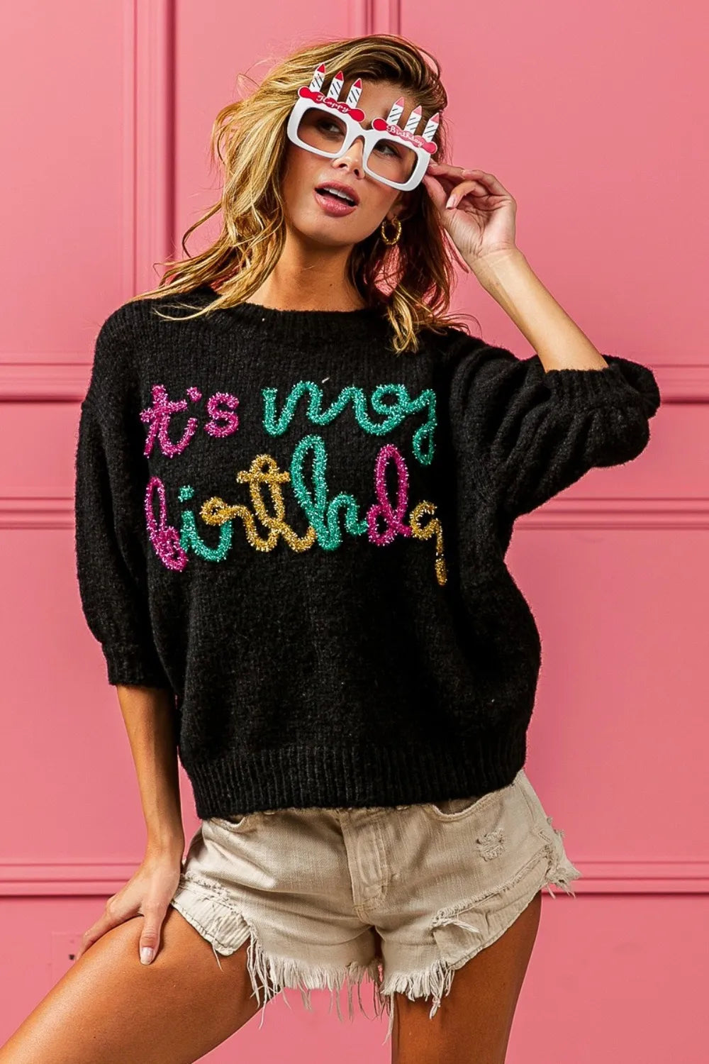 it's my birthday graphic top