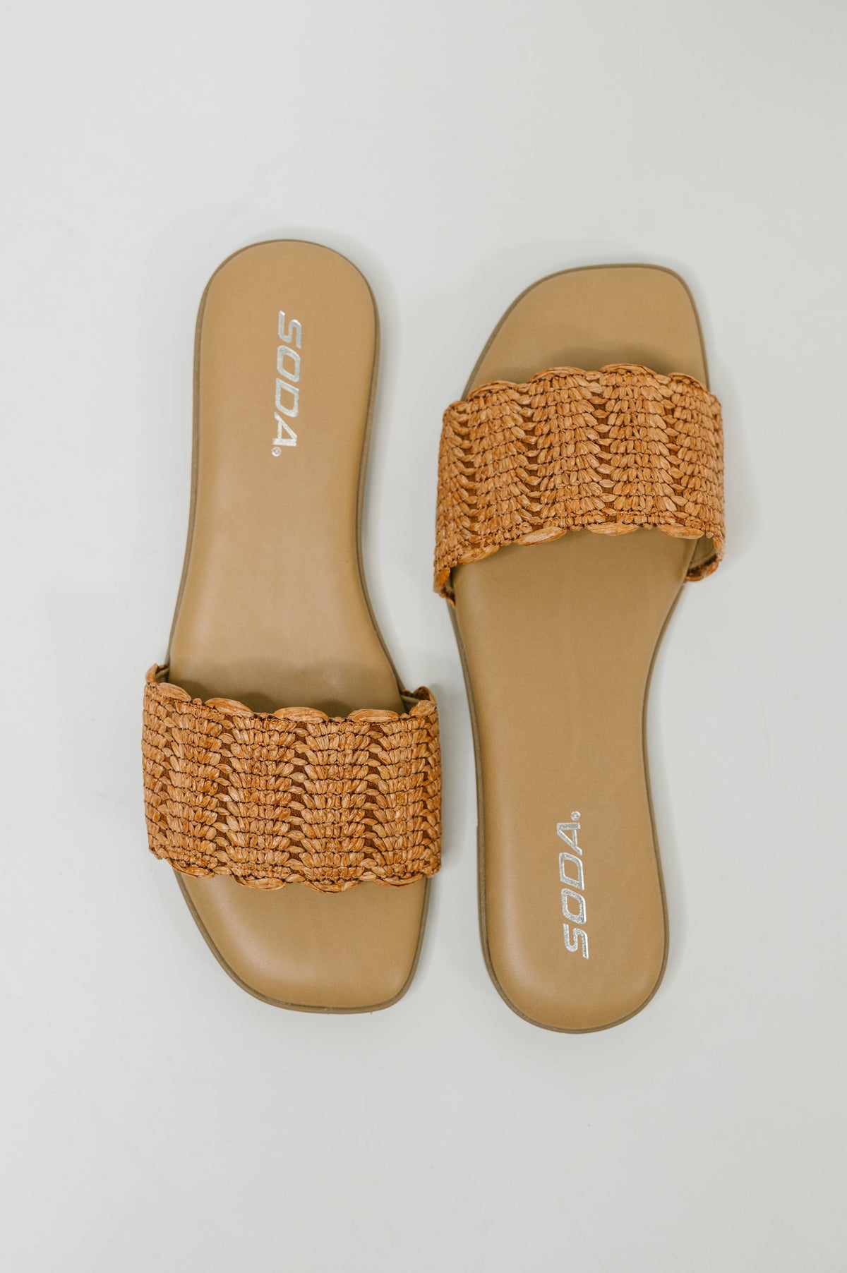 Soda sandals, raffia slides, woven square toe sandals, women's flat sandals, summer footwear, breathable slides, beach sandals, chic slip-on shoes.