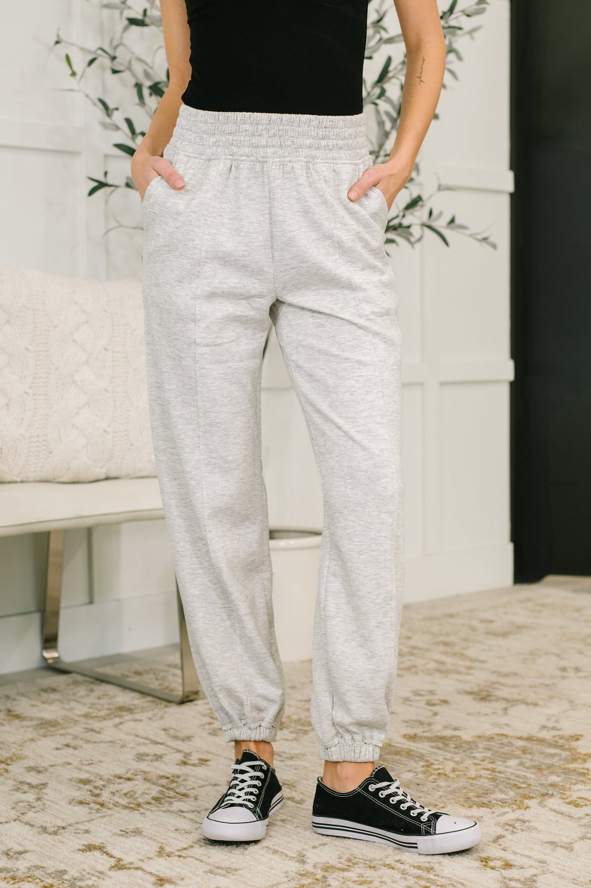 scuba joggers, heather grey sweatpants, high stretch loungewear, women's designer joggers, premium athletic bottoms, comfortable street style, grey scuba pants, Every Second joggers