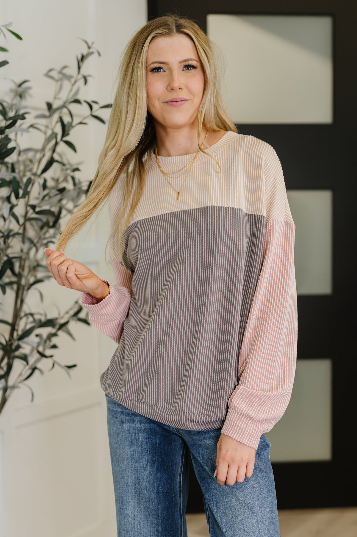 Women's color block sweater