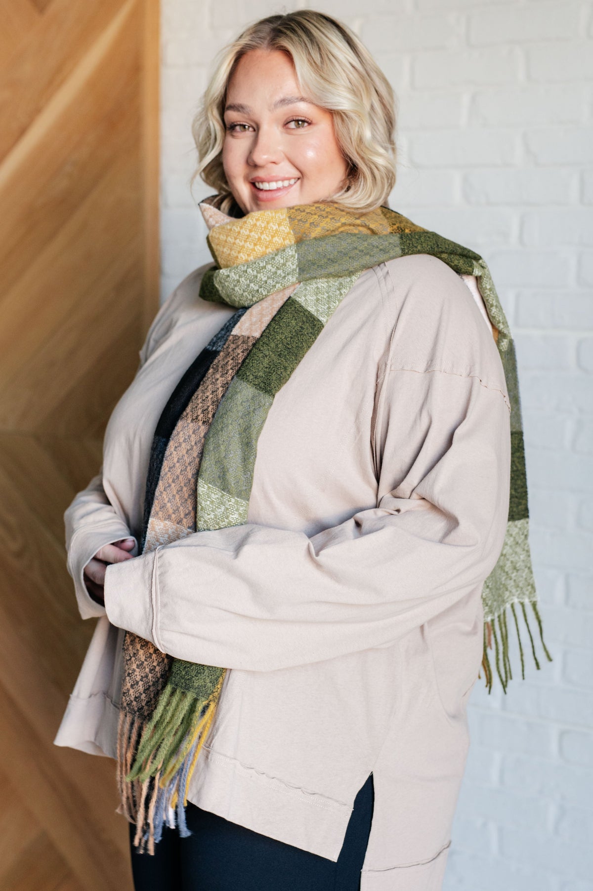 Oversized Plaid Scarf