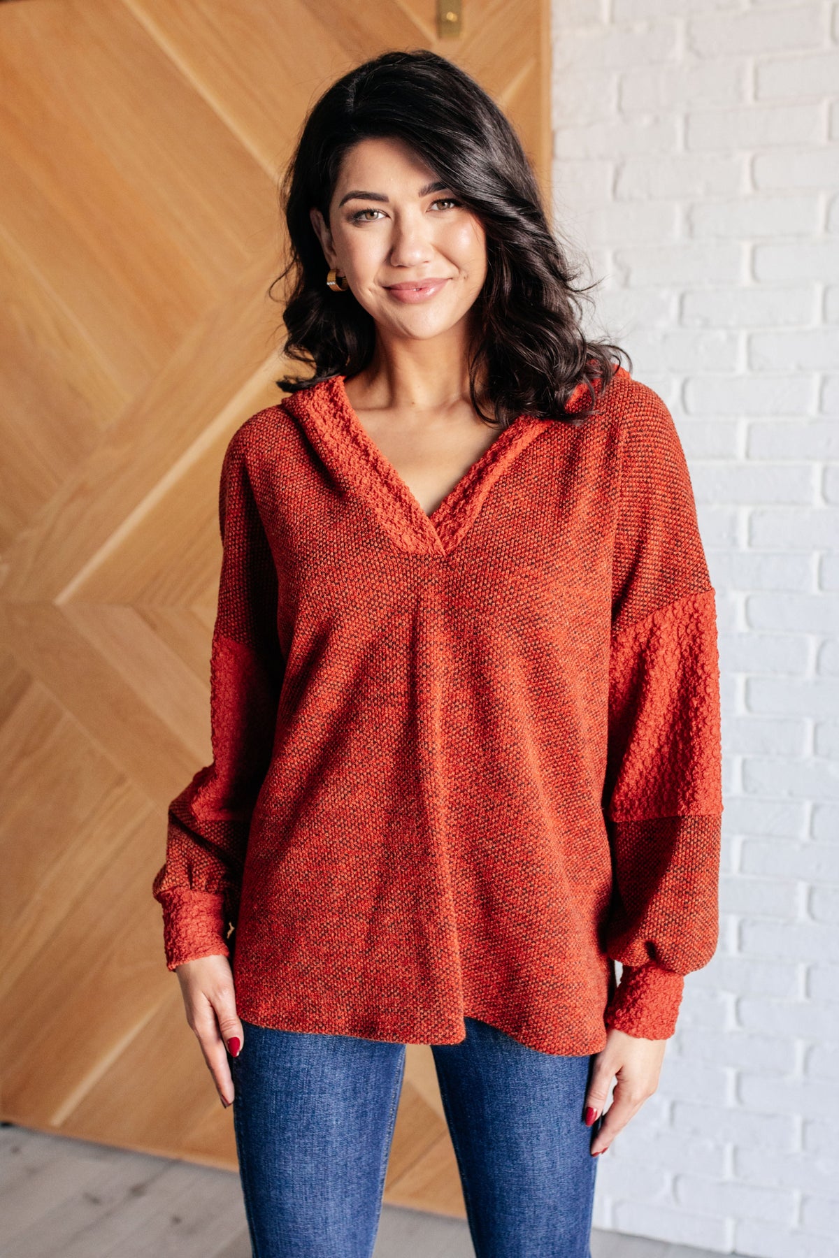 v-neck hoodie