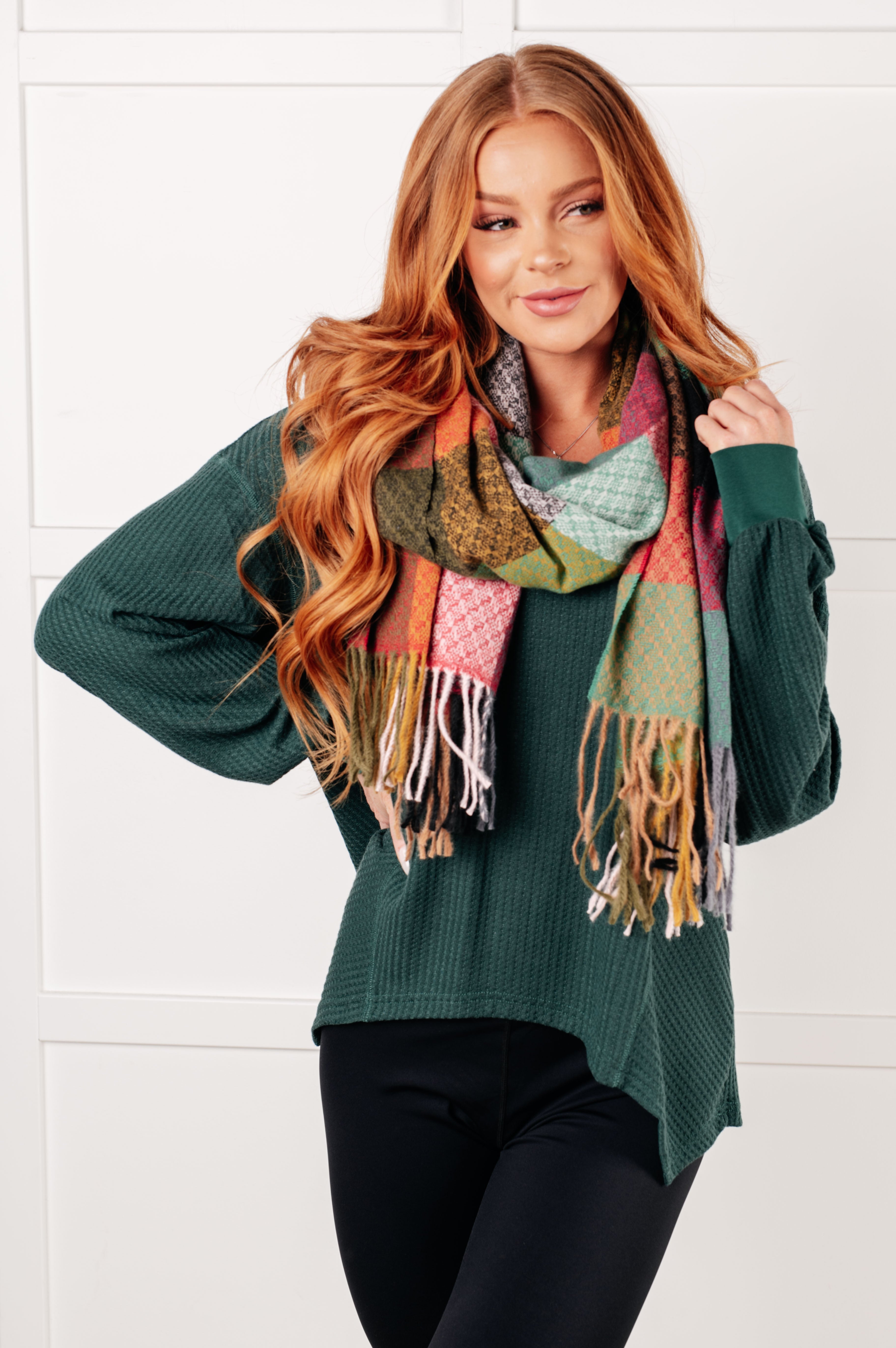 Berry Checkered Scarf