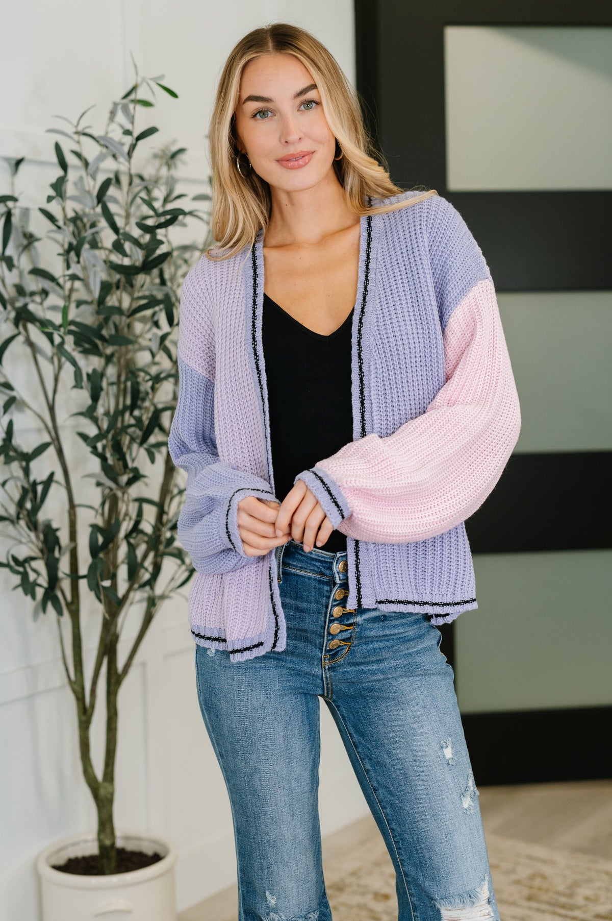 Color Block Cardigan