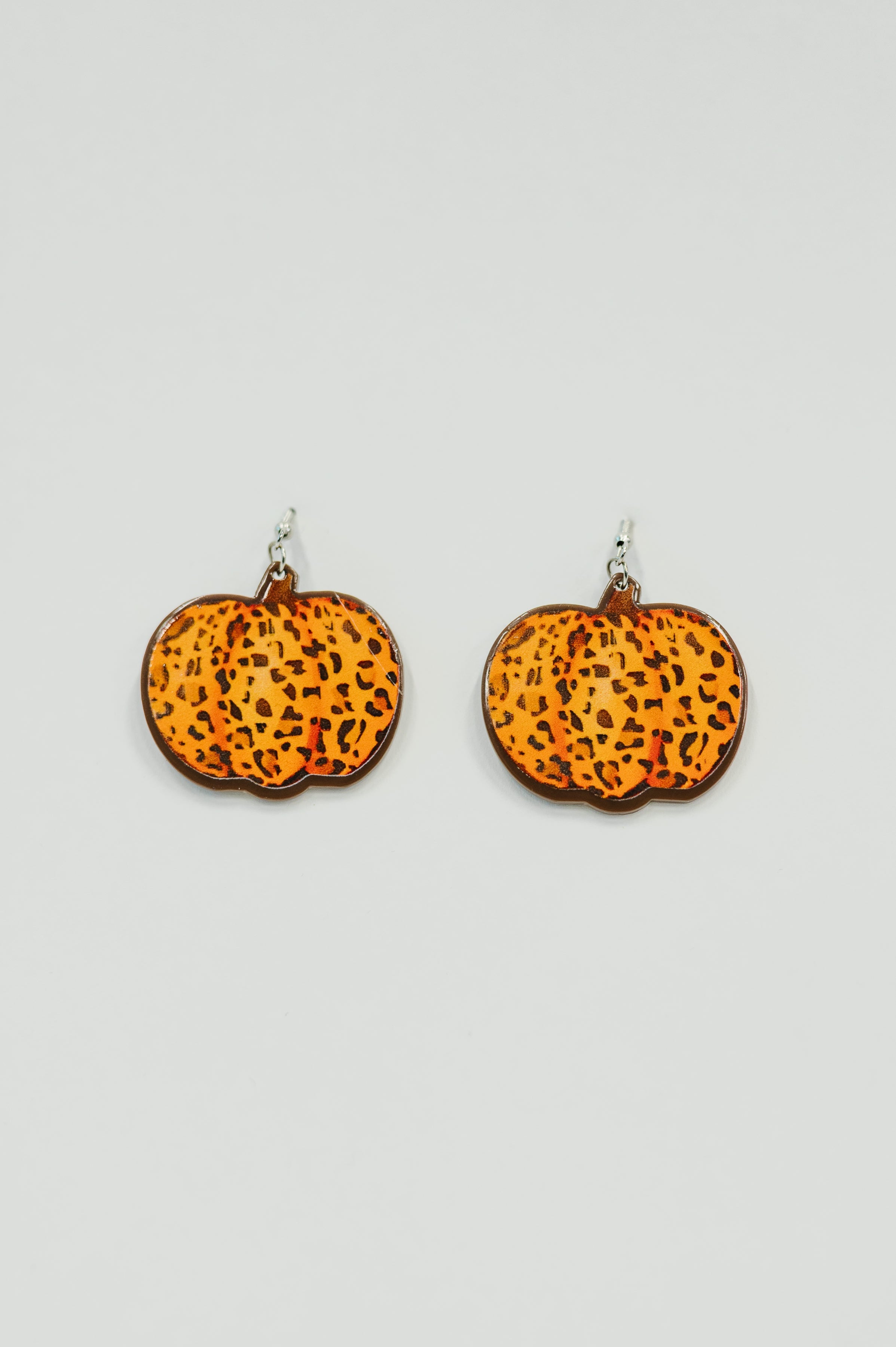 Leopard pumpkin earrings