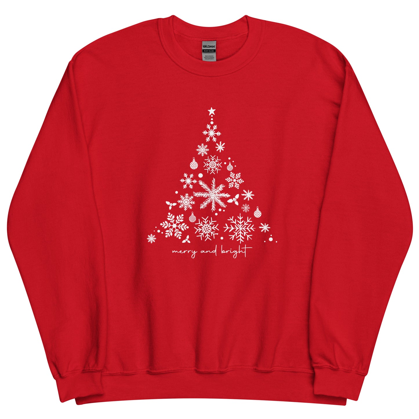 Merry and Bright Snowflake Tree Unisex Sweatshirt