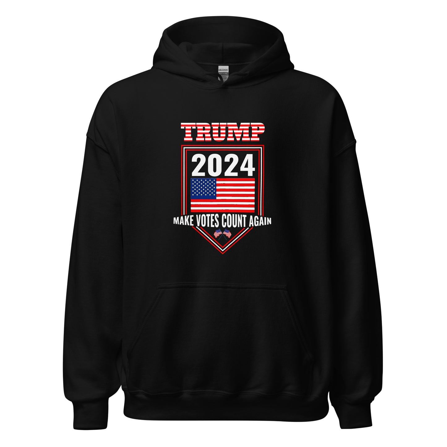 Trump 2024 Make Votes Count Again Black Unisex Hoodie