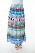 Boho Maxi Skirt, Sage Printed Skirt, Tassel Long Skirt, High-Waisted Skirt, Rayon Summer Skirt, Bohemian Fashion, Relaxed Fit Skirt, Women's Printed Skirts