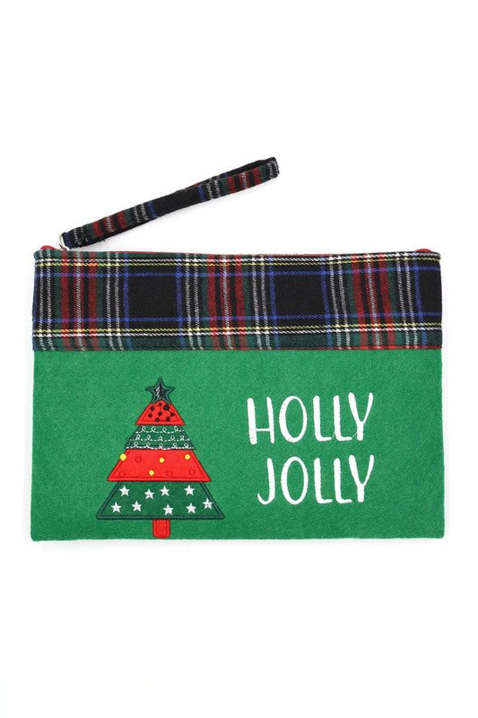 Embroidered Christmas Tree Pouch