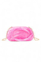 Marble resin box clutch Bag