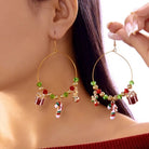 Christmas Charm Hoop Earrings