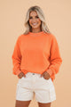 Wine Polka Dot Trim Oversized Mock Neck Sweatshirt
