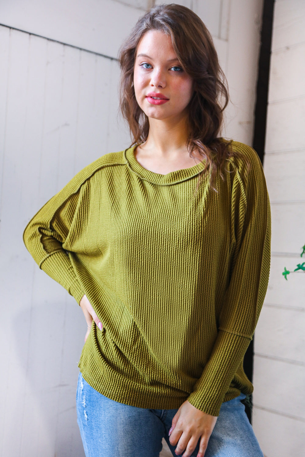 Slouchy Olive Long Sleeve