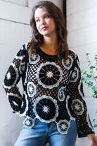 Black Crochet Lace Sweater