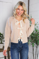 women's bow cardigan