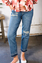 Women's Rip Denim Distressed Boyfriend Jeans
