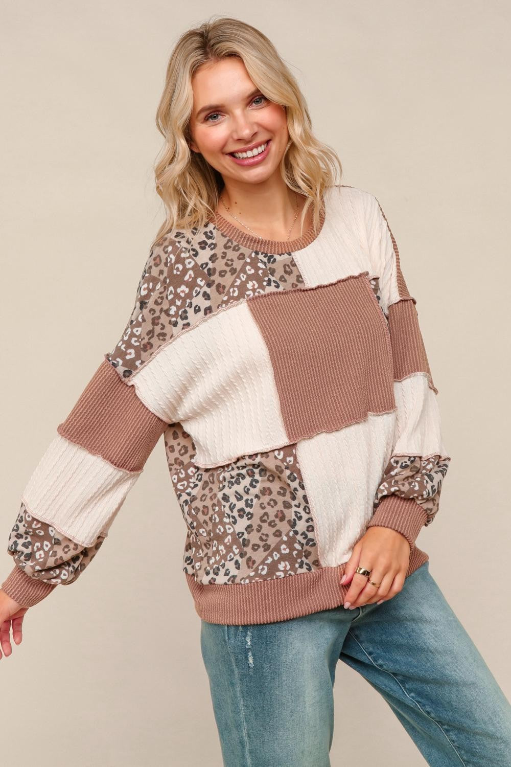 Mixed Print Sweater