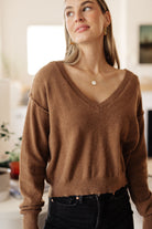 Cropped V-Neck Sweater