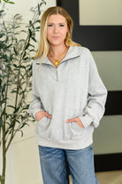 Grey fleece pullover, women's half zip sweatshirt, oversized fleece jumper, cozy loungewear, grey kangaroo pocket hoodie, athleisure tops for women, winter fleece top.