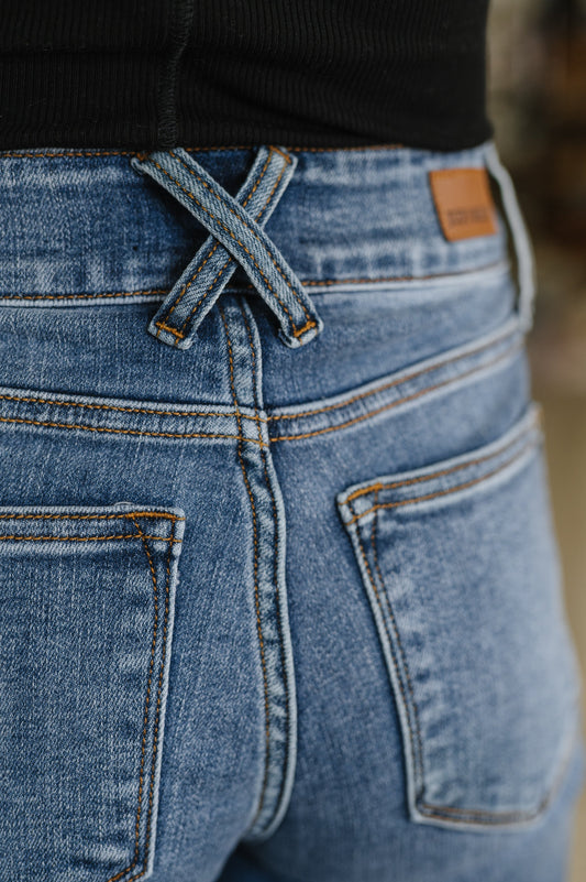 Elsie High Rise Double Button Wide Leg Jeans