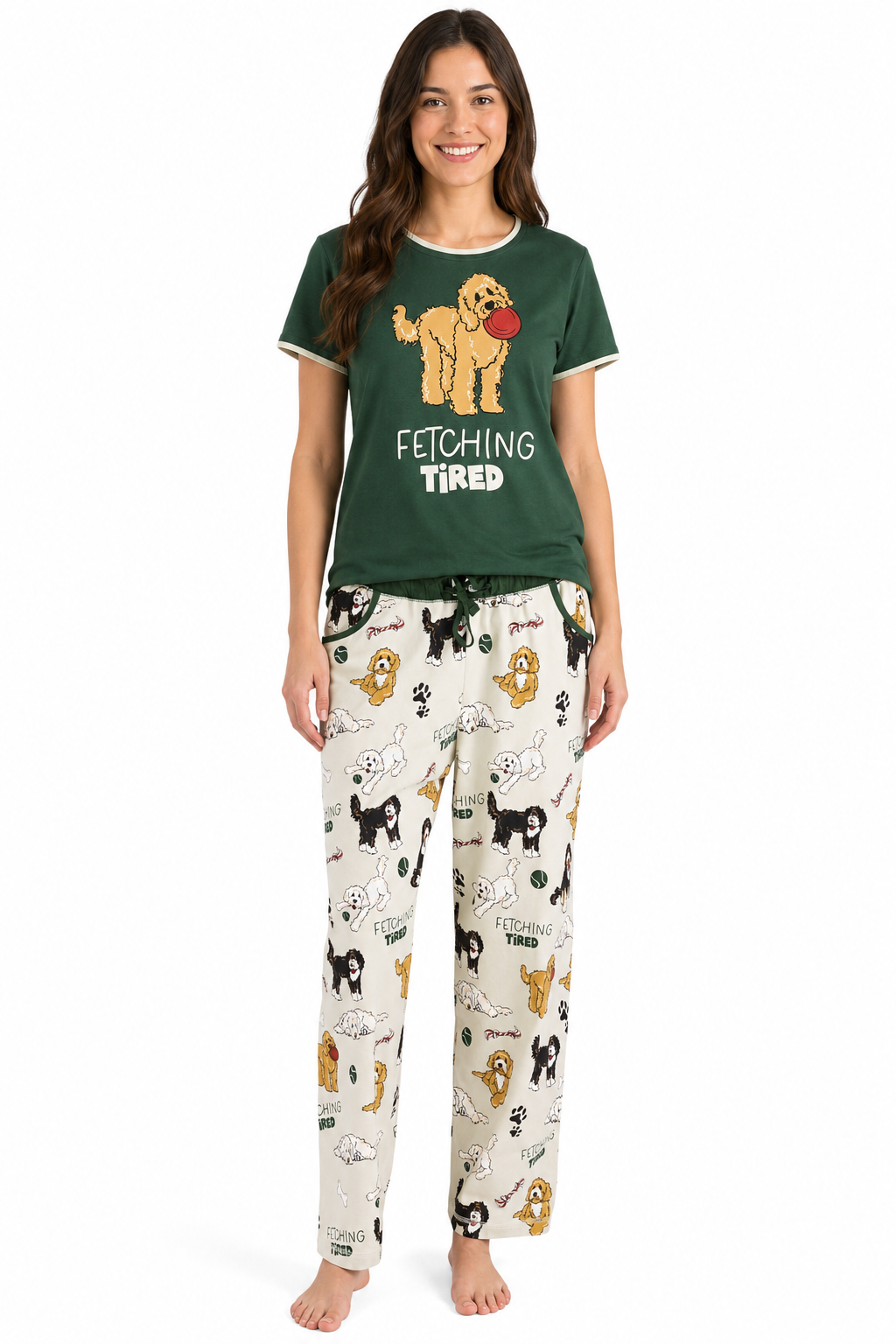 Women's luxury cotton pajamas, premium combed cotton sleepwear, designer loungewear set, high-end pajama set, artisan print sleepwear, boutique women's pajamas, luxury dog loungewear. women's dog pajamas

---