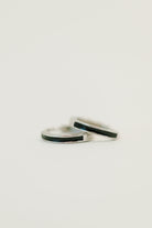 Sterling silver huggies, black enamel earrings, 925 silver hoops, hypoallergenic jewelry, minimalist huggie hoops, everyday silver earrings, nickel-free jewelry.