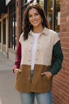 Color Block Corduroy Shacket