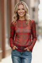 Plaid Long Sleeve Top