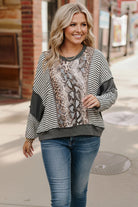 Oversized Leopard Stripe Top