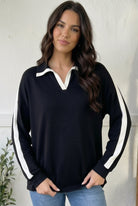 Black varsity pullover