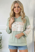 Sage Green Floral Hoodie
