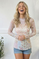 Patchwork Mesh Top