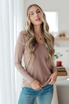 long sleeve v-neck shirt